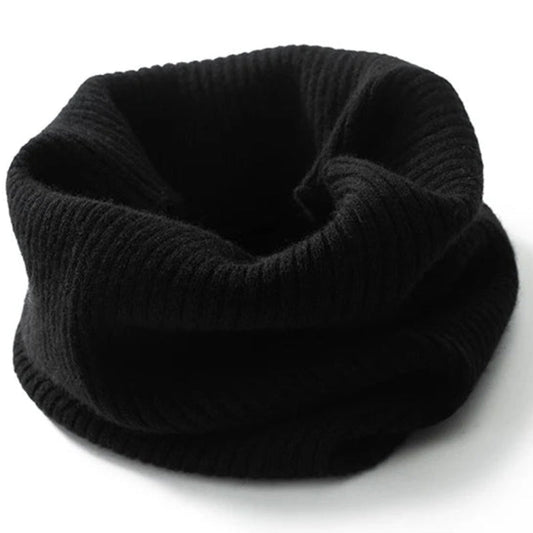 Écharpe Cachemire Noir Snood Noir 35*22cm