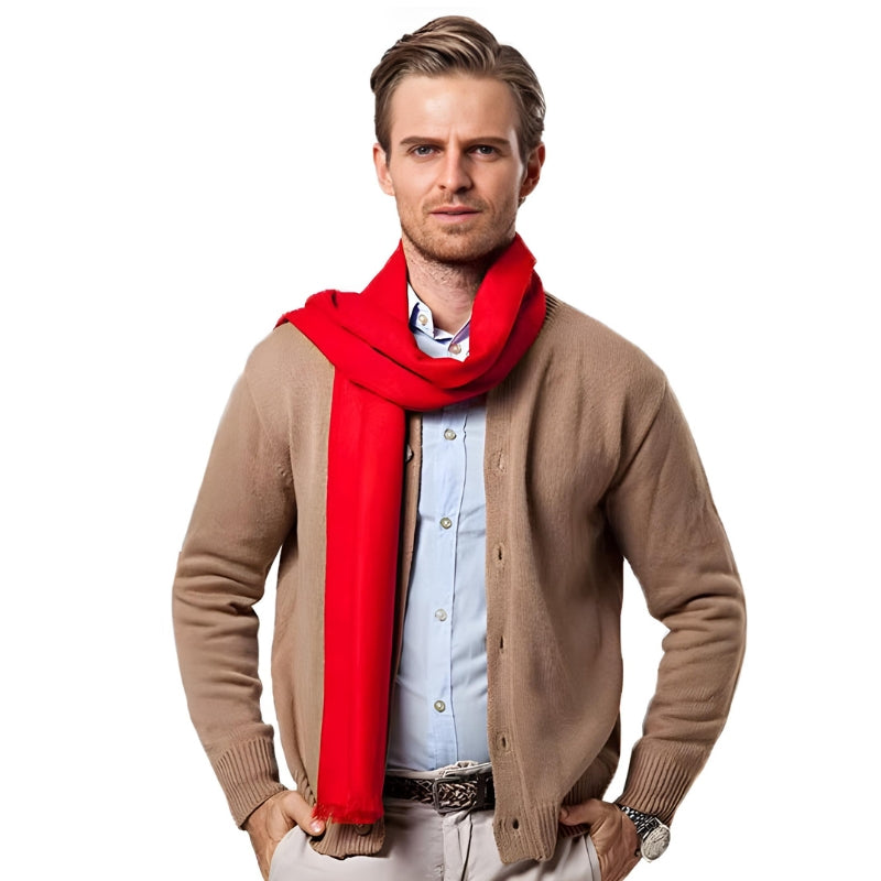 Echarpe Homme Rouge Rouge 180x30cm