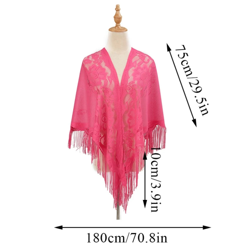 Châle Cape Crochet en Dentelle 