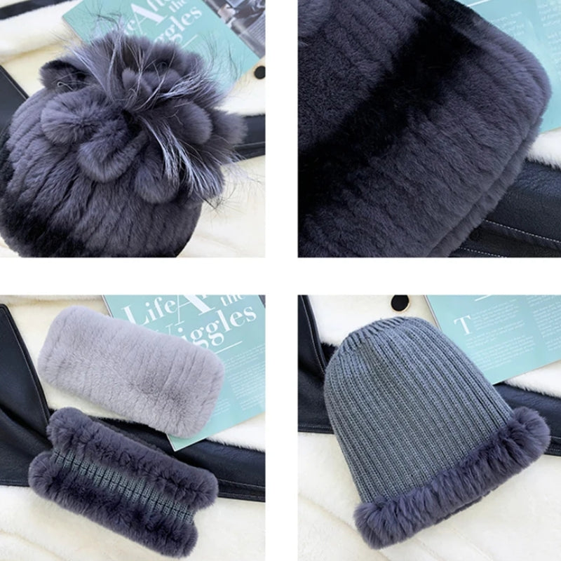 Bonnet Echarpe Fourrure Femme 