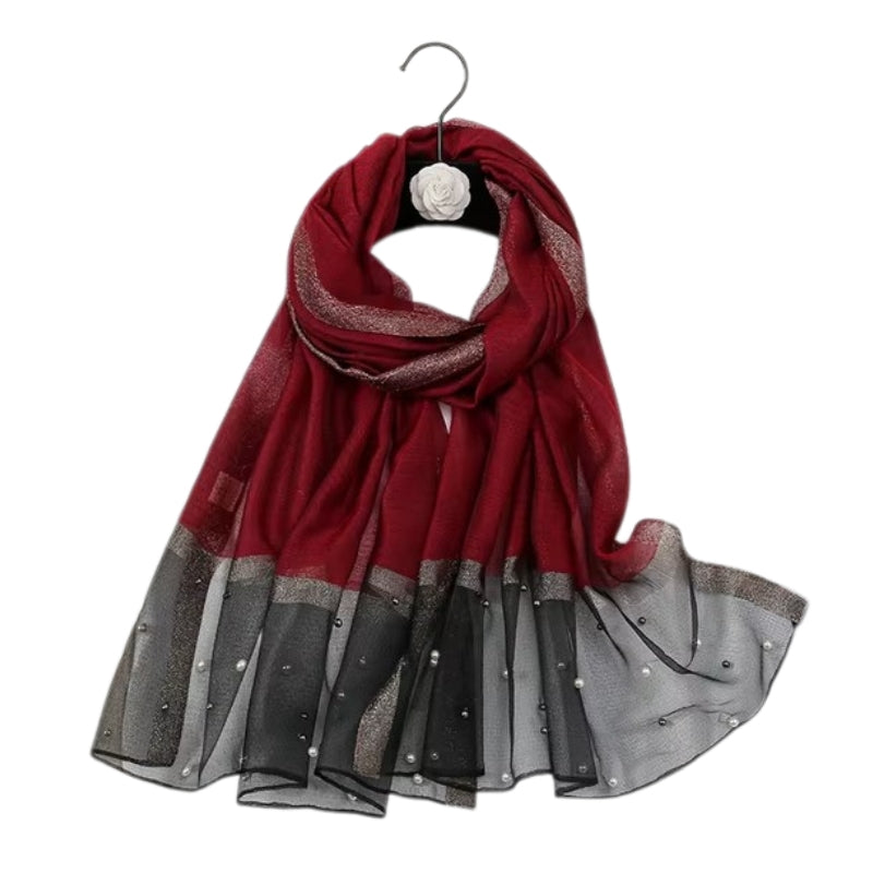 Foulard Perlé Bordeaux et Noir 190*70cm