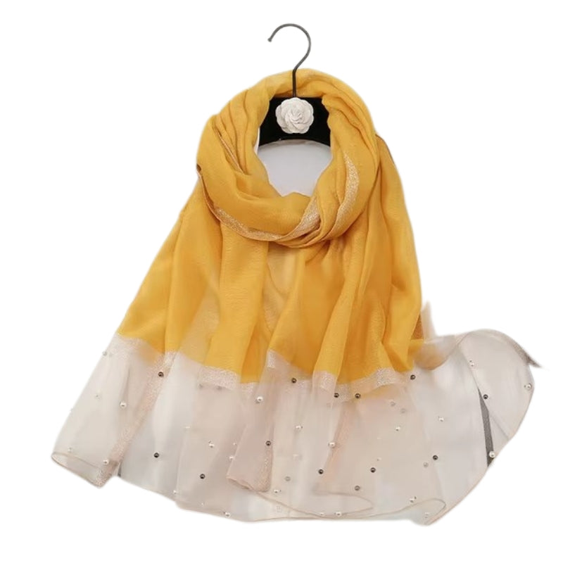 Foulard Perlé Jaune 190*70cm