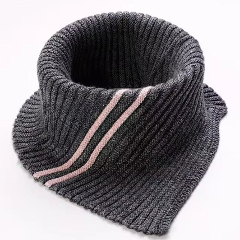 Cache Col Femme Gris Foncé et Rose 