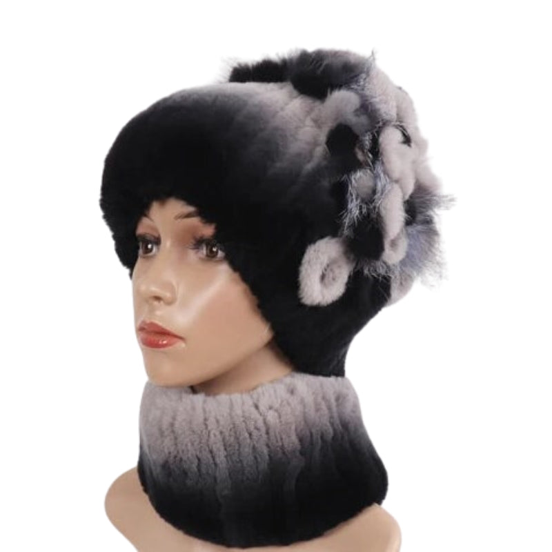 Parure Bonnet Et Echarpe Fourrure 1 