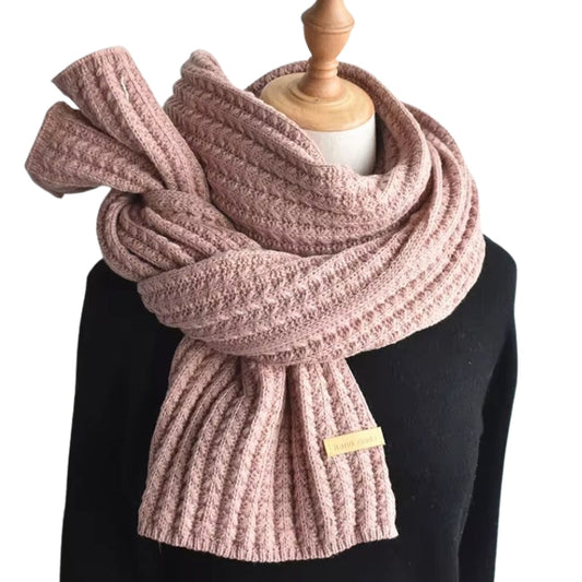 Echarpe Tricot Rose Poudré 