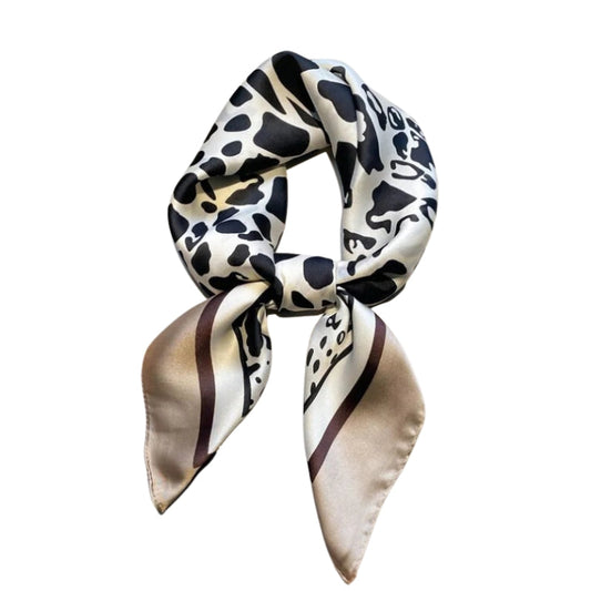 Foulard Carré Léopard Beige et Noir 70x70cm