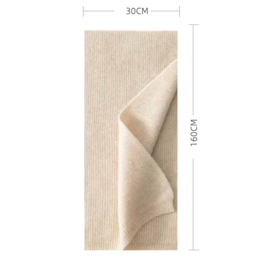 Écharpe Cachemire Unie guide des dimensions - Sable Clair - Noir Ébène - Marron Clair - Crème Douce - Anthracite