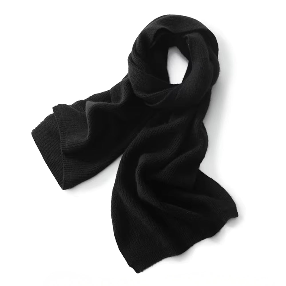 Écharpe Cachemire Unie - Noir Ébène - 160*30cm