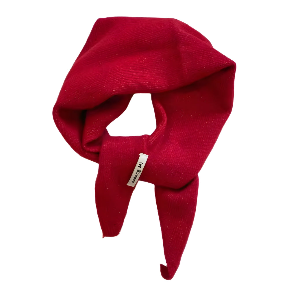 Echarpe Triangle Femme Tricotée - Bordeaux - 105x36cm