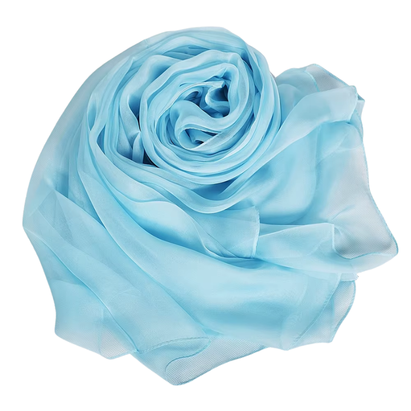 Foulard Soie Femme Chic - Bleu Ciel - 175*55cm