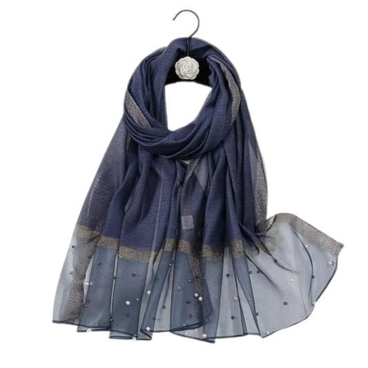 Foulard Perlé Bleu Marine 190*70cm