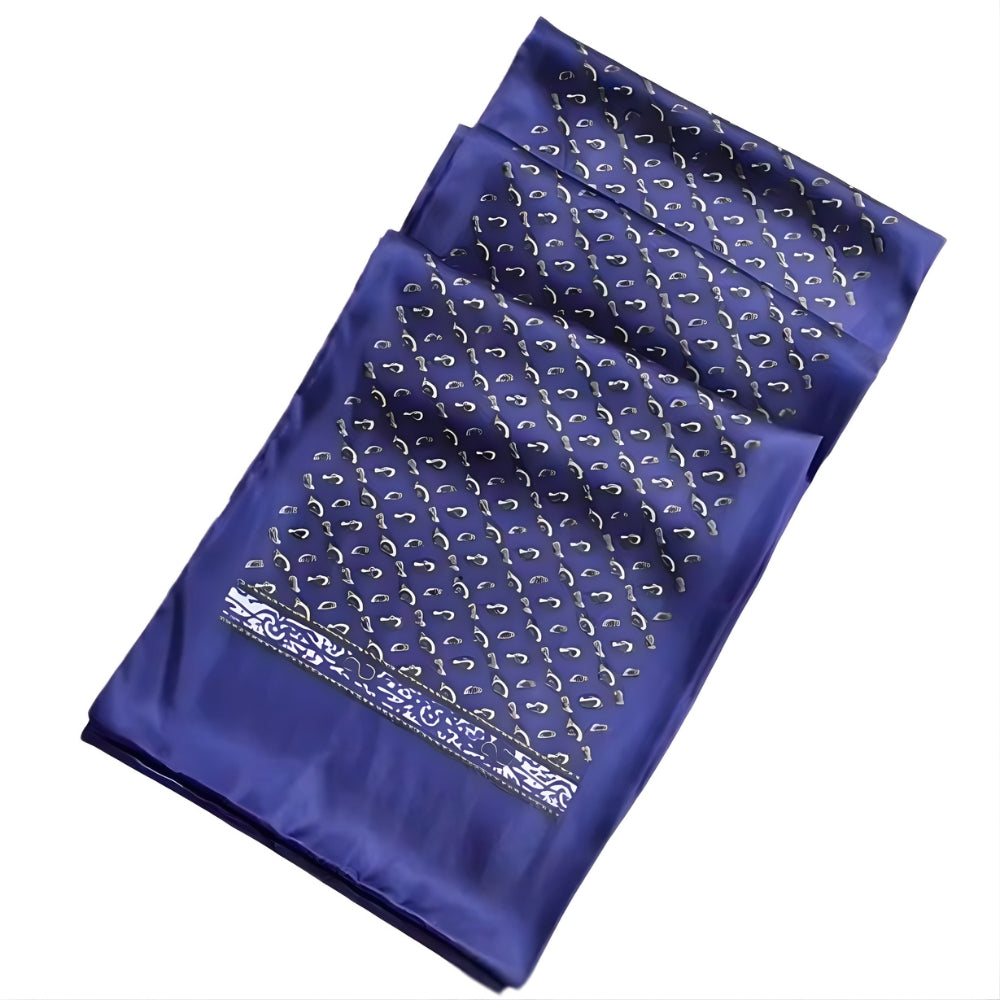 Foulard de Cou en Soie pour Homme - Bleu et Orné - 160*26cm