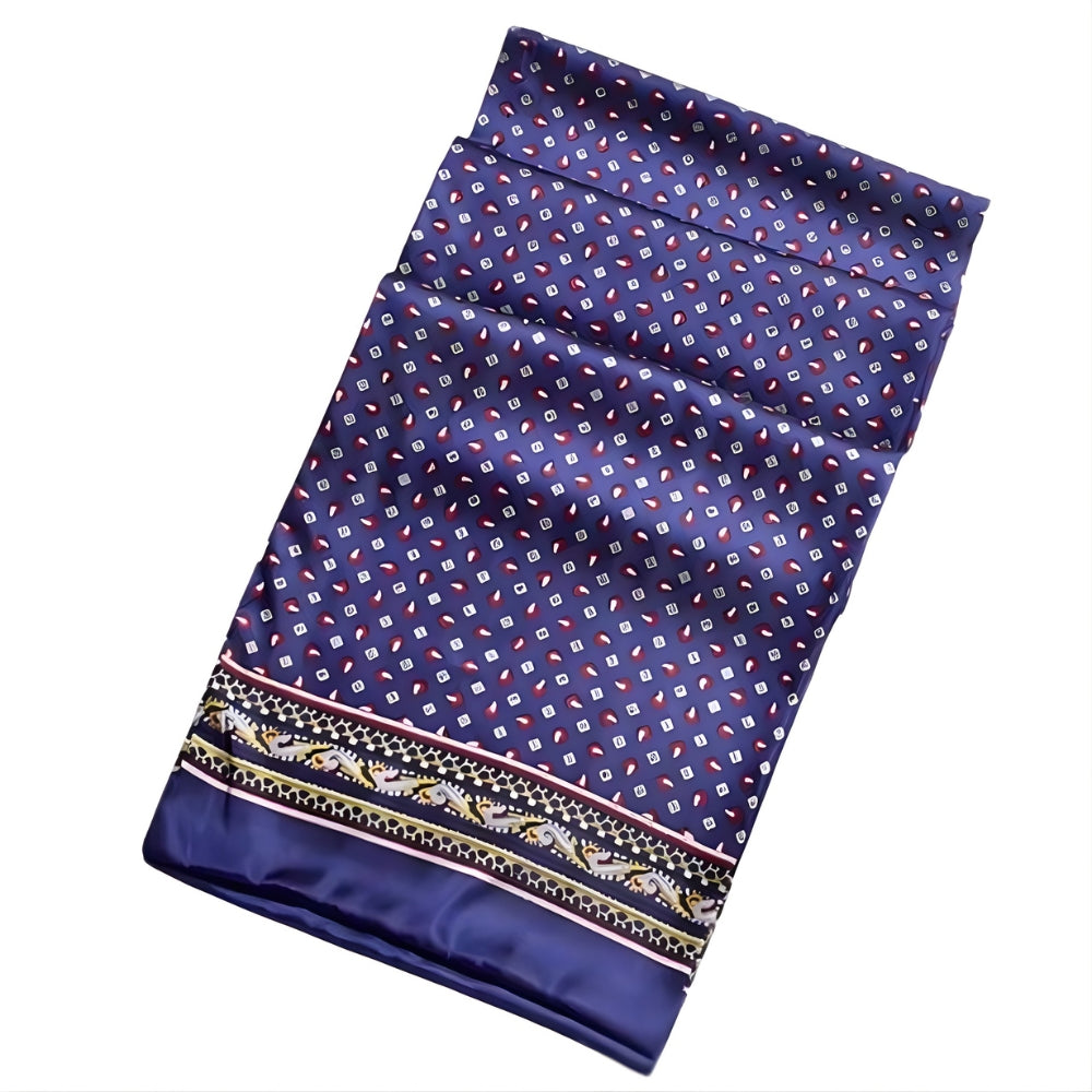 Foulard de Cou en Soie pour Homme - Navy et Rouge - 160*26cm