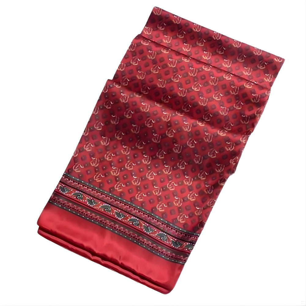 Foulard de Cou en Soie pour Homme - Bordeaux et Ornementé - 160*26cm