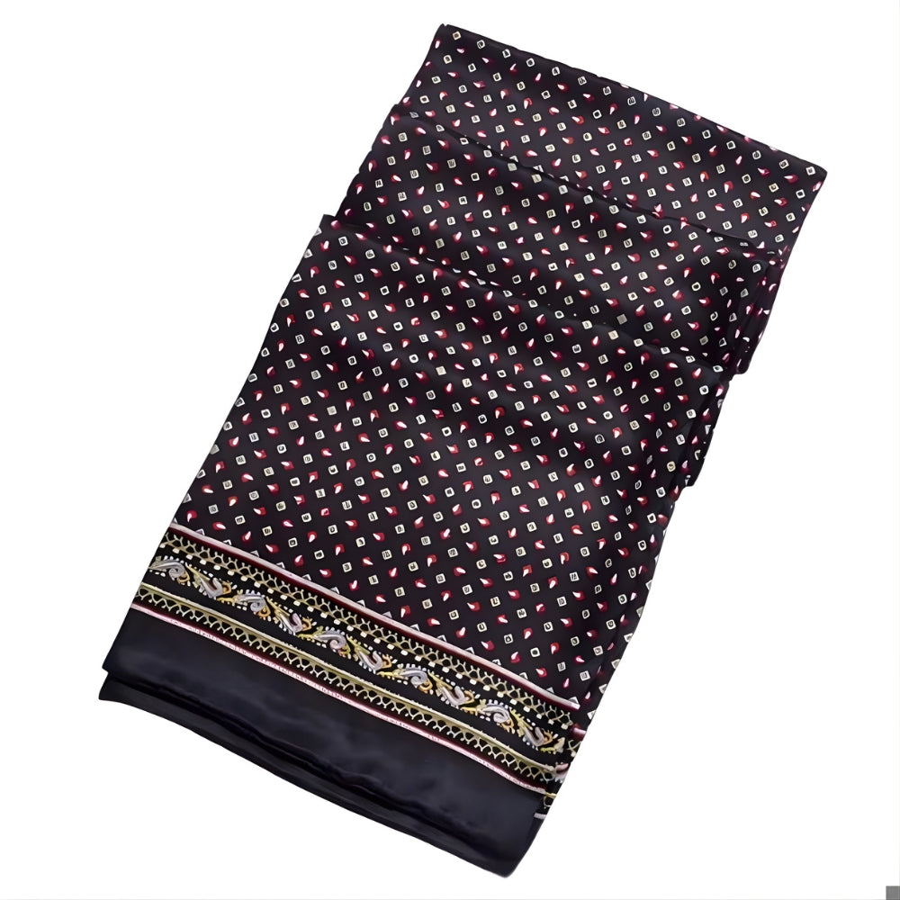 Foulard de Cou en Soie pour Homme - Noir à Pois - 160*26cm