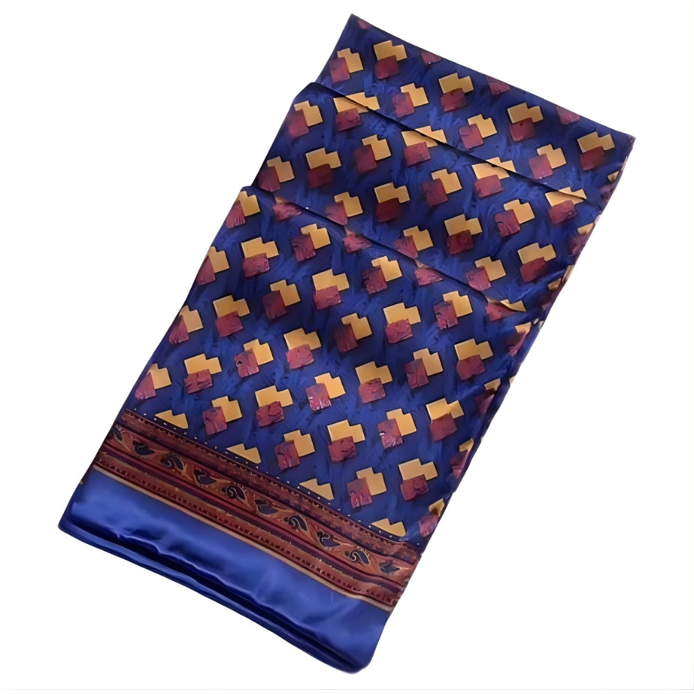 Foulard de Cou en Soie pour Homme - Bleu et Jaune - 160*26cm