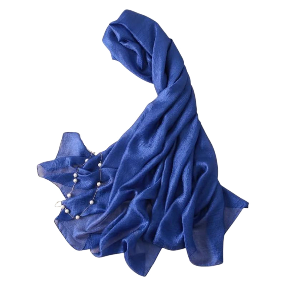 Echarpe Fantaisie Satin - Bleu Royal - 180*90cm