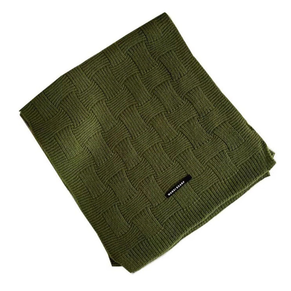 Echarpe Femme Maille Côtelée - Vert - 175x60 cm