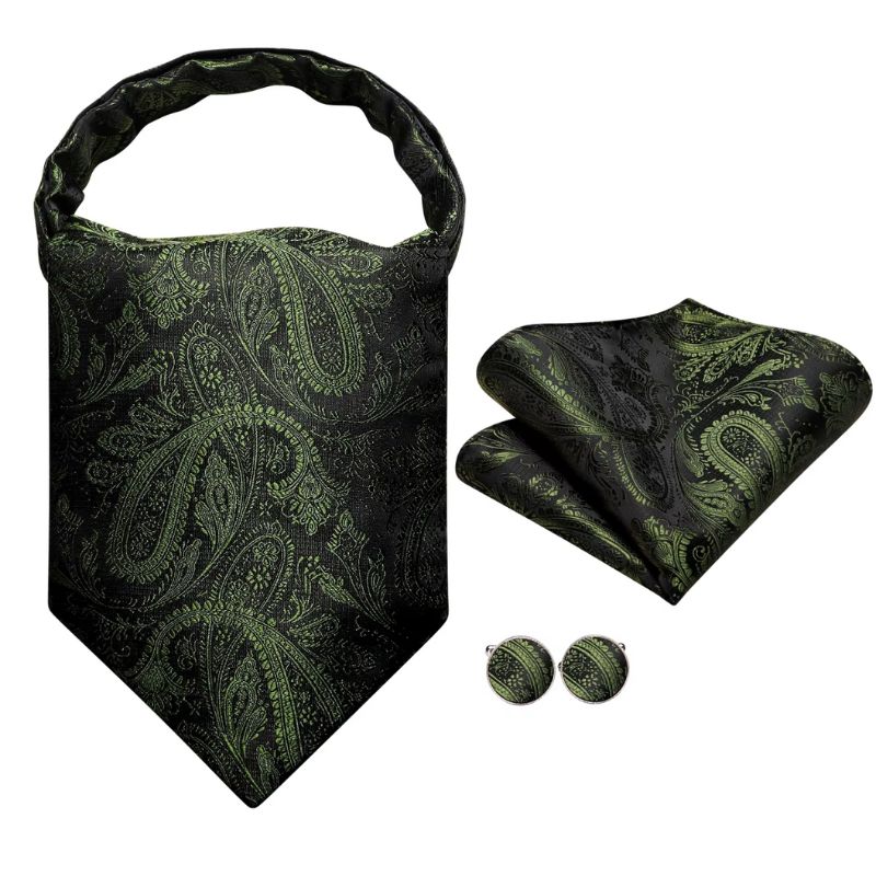 Foulard Ascot Homme en Soie vert