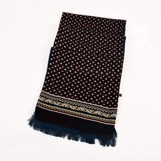Foulard Echarpe en Soie Homme Noir 