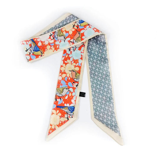 Bande Foulard Cheveux Rouge et Gris 90*5.5cm