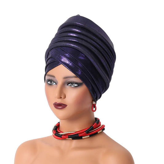 Foulard Turban Africain Bleu Nuit 