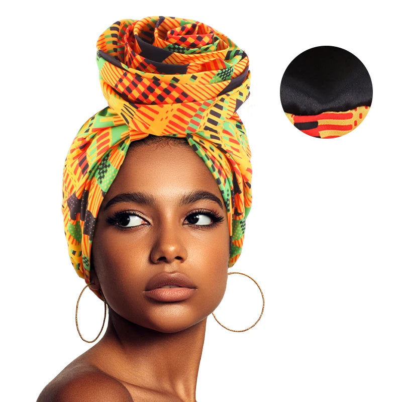 Foulard Africain Déjà Fait Jaune et Vert 