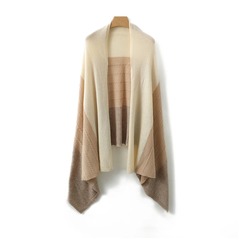 Écharpe Plaid Femme Beige 180-70cm