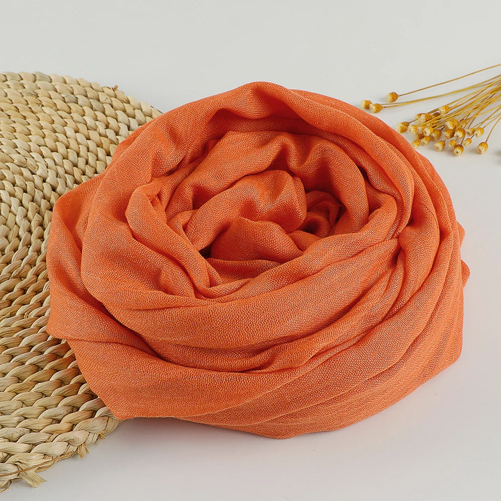 Chèche Coton Uni - Orange Vif - 190*100cm