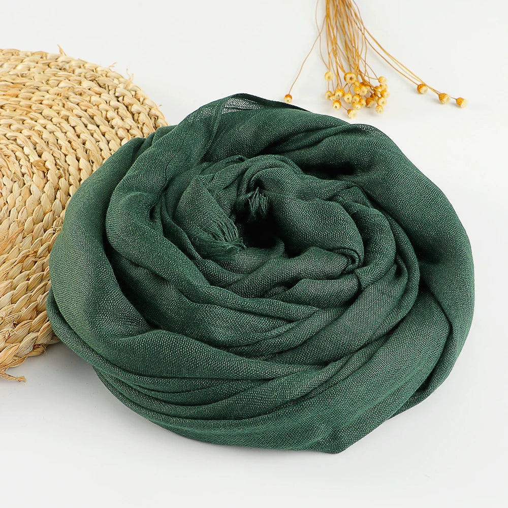 Chèche Coton Uni - Vert Foncé - 190*100cm