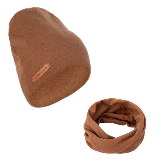 Ensemble Bonnet Snood Enfant Marron 