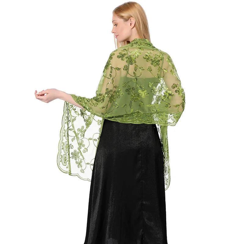 Châle Chic pour Mariage Vert Émeraude 190*60cm