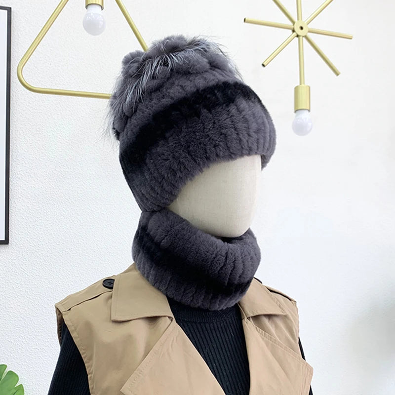 Bonnet Echarpe Fourrure Femme 