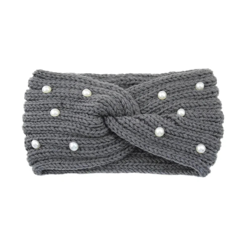 Bandeau Cheveux Femme Hiver Gris 