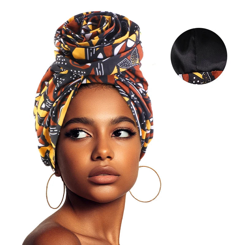 Foulard Africain Déjà Fait Orange et Noir 