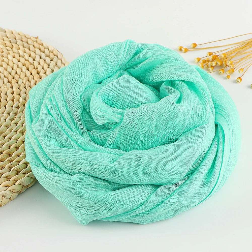 Chèche Coton Uni - Vert Menthe - 190*100cm