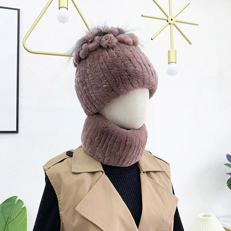 Bonnet Echarpe Fourrure Femme 