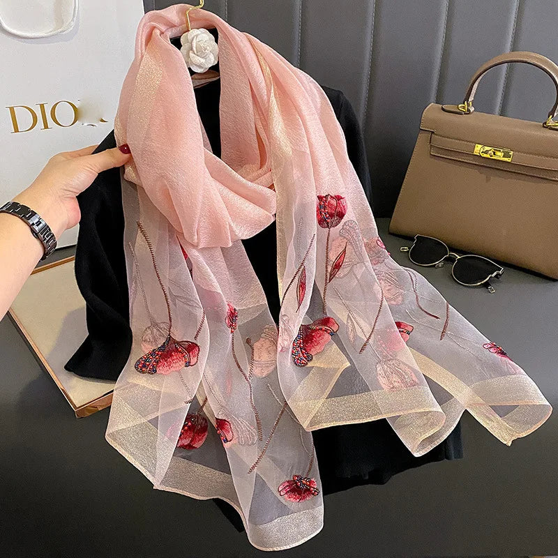 Foulard en Mousseline de Soie Femme