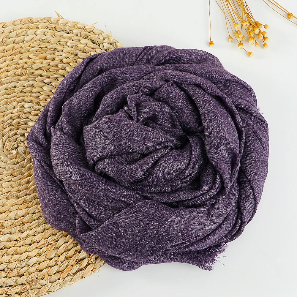 Chèche Coton Uni - Violet Foncé - 190*100cm