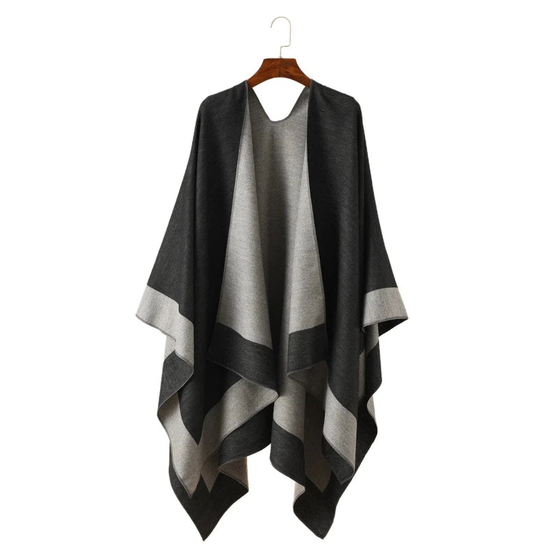 Echarpe Châle Plaid Gris Charbon et Argent 130*160cm