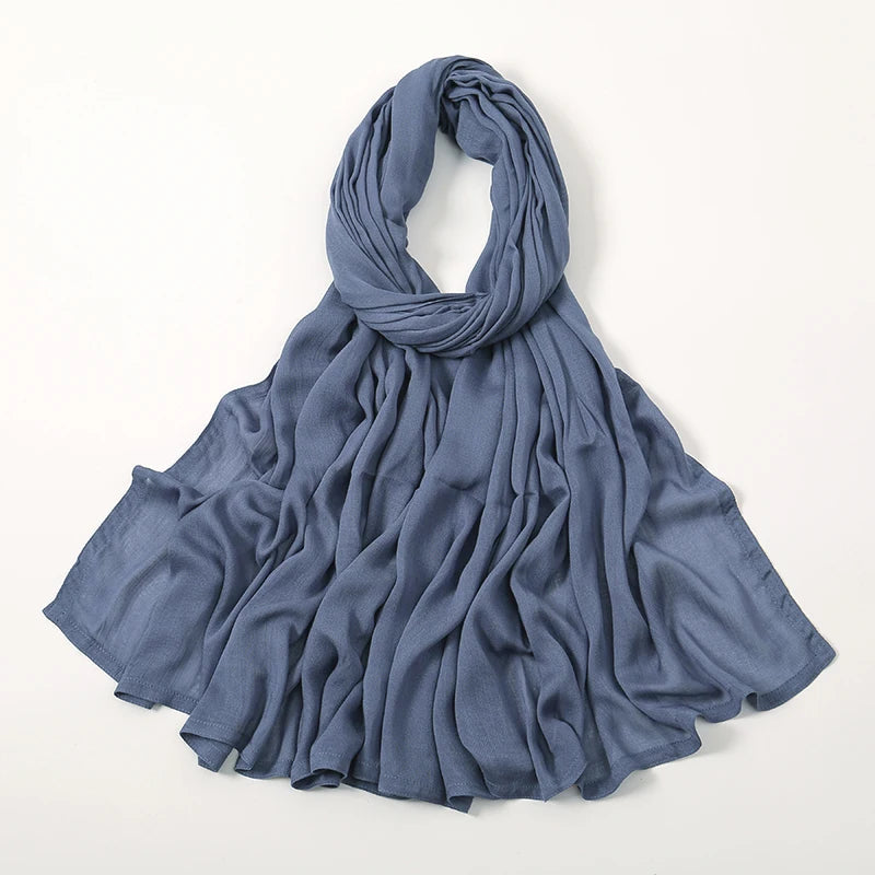 Foulard Hijab Bleu Acier 190*85cm