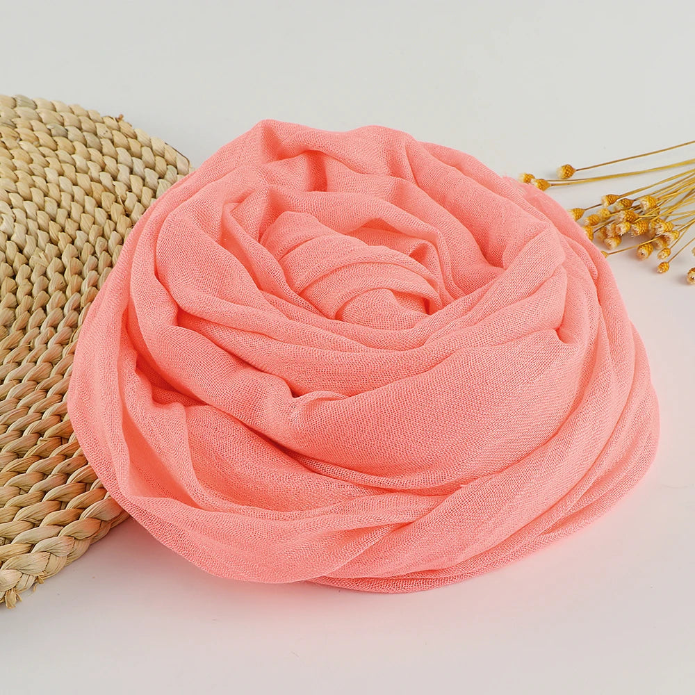 Chèche Coton Uni - Corail Doux - 190*100cm