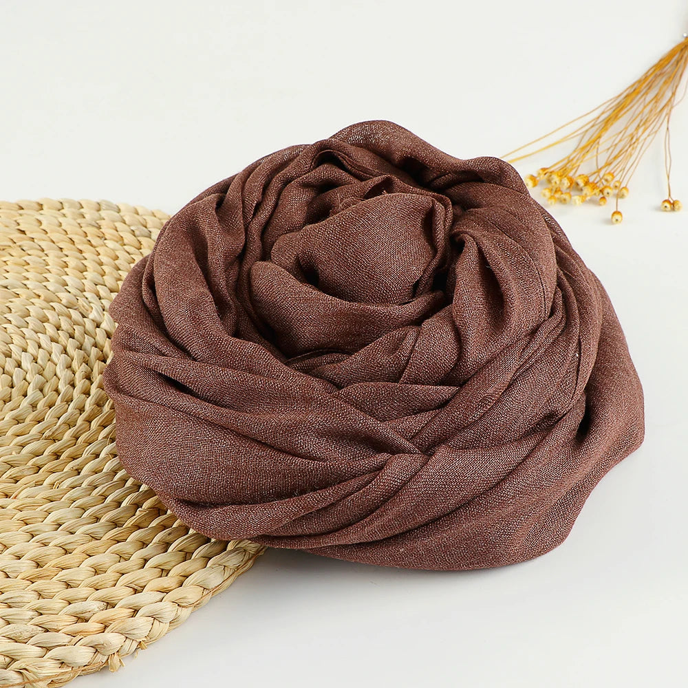 Chèche Coton Uni - Marron Terre - 190*100cm