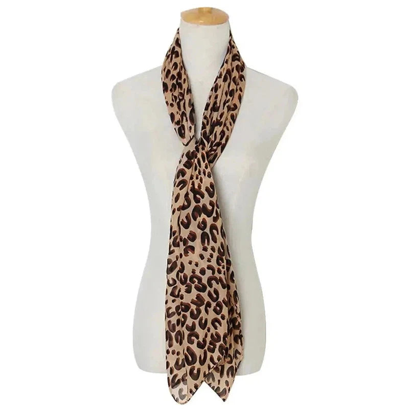 Foulard Léopard Marron Beige et Brun Foncé 150*48cm