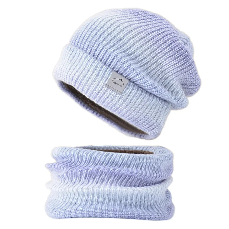 Ensemble Bonnet Tour De Cou Femme Bleu Ciel 