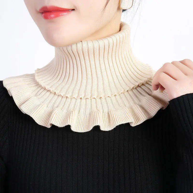 Cache Cou Col Roulé Beige Clair 