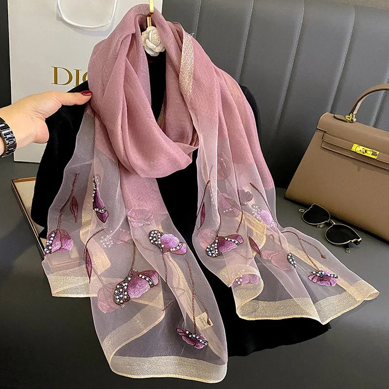 Foulard en Mousseline de Soie Femme