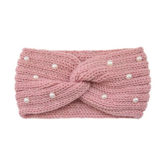 Bandeau Cheveux Femme Hiver Rose Poudré 