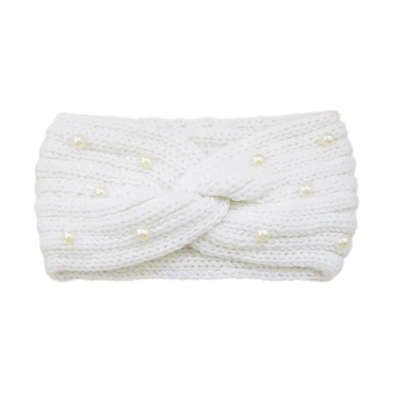 Bandeau Cheveux Femme Hiver Blanc 