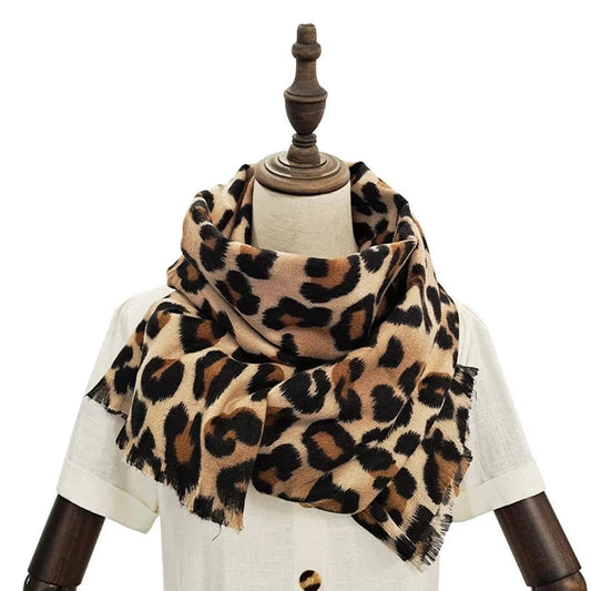 Chèche Foulard Femme Léopard Beige et Marron 210*80cm
